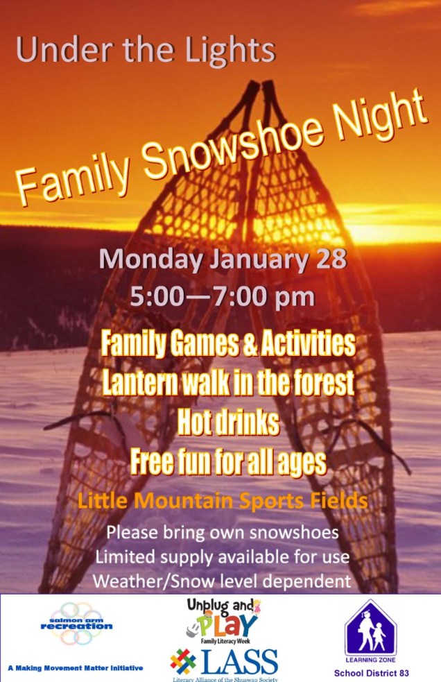 2019 under the lights family snow shoe night